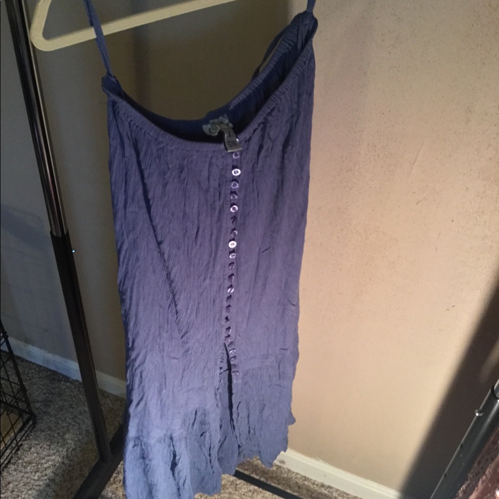 Blue Button front Maxi Skirt - Tall Girl Approved